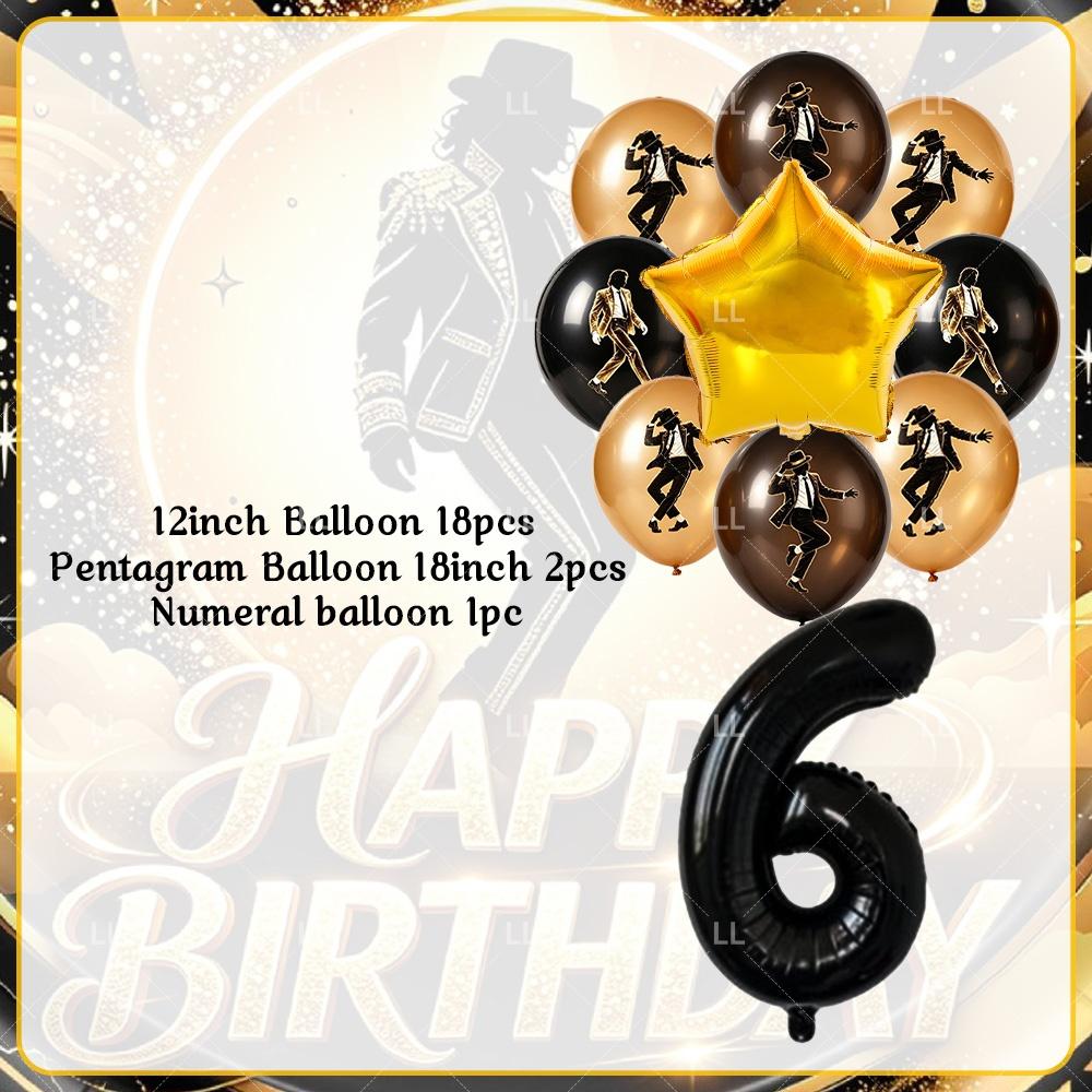 Michael Jackson Fans Birthday Party Decoration Retro 80s 90s Music Banner Tableware Cups Plates Napkin Tablecloth Supplies Gift