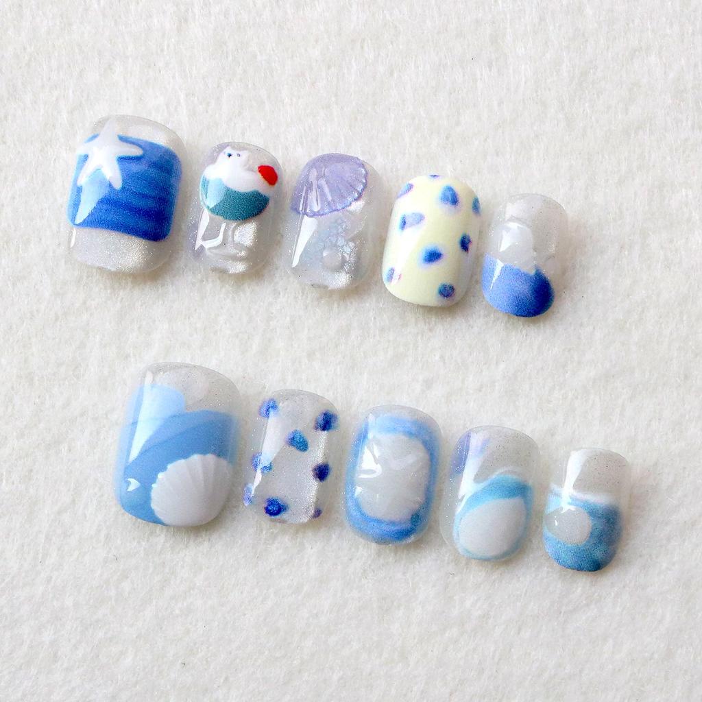 Cartoon Cat Eye Glass Bead Nails: Cute, Detachable, High-End Whitening Tips