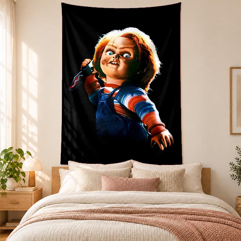 Chucky with Tiffany Tapestry highquality for decorating living room bedroom dorm walls ideal as bedroom wallart orholiday gift