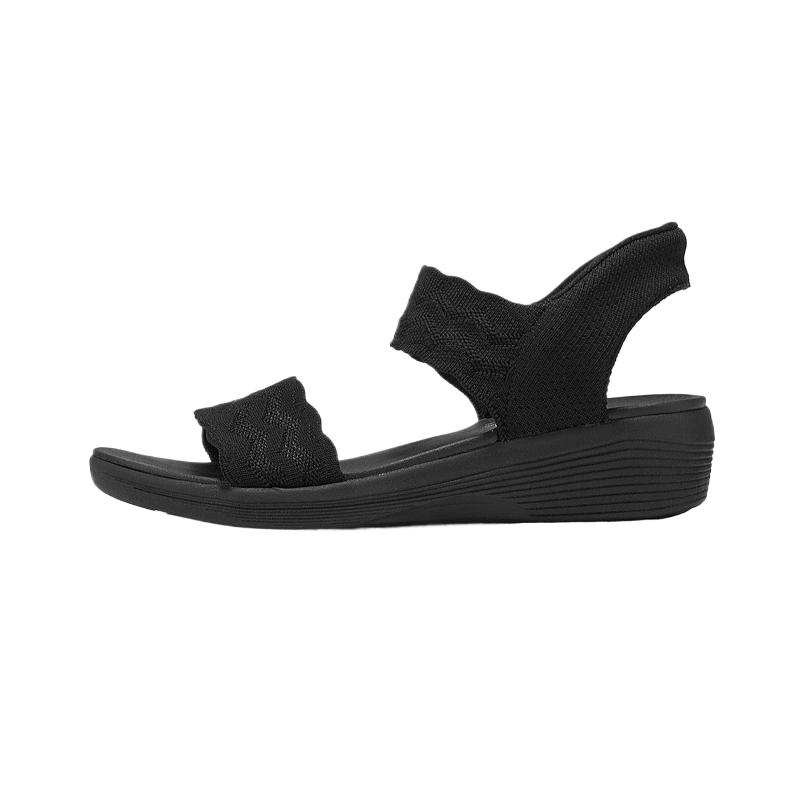 Skechers Sport Comfort Sandals Round Toe Elastic Band Beach Sandals Women sandals 119841-BBK 35