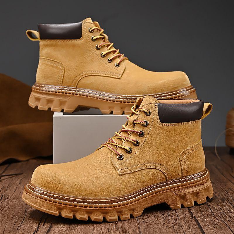 Kožené rebarborové boty Pánské Tooling Martin Boots Single Boots