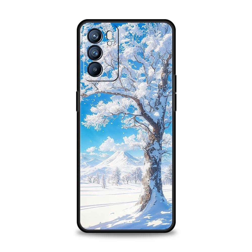 Landscape Winter Light Snow Case For Oppo Reno13 Reno12 Reno11 F Reno10 Pro A54 5G Find X5 A53 A52 A9 A17 4G A79 A80 A98 Cover