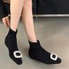 The Foreign Style Is Huge and Good-looking, and the Small Short Boots for Women Have Increased by 5 Cm. 2025 New Popular Super Hot Black Thin Nake