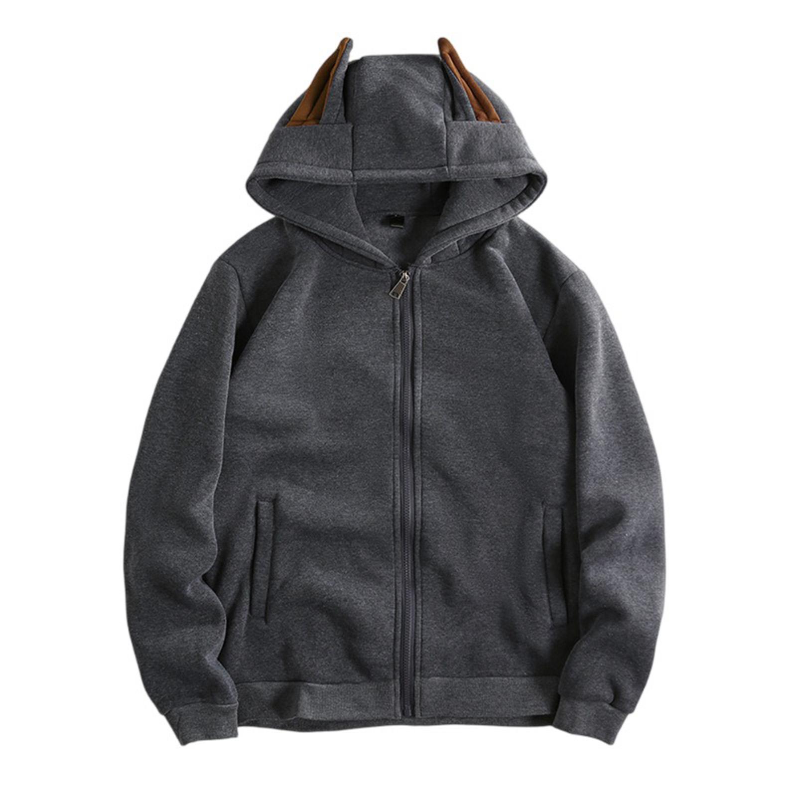 

Мужской однотонный кардиган на молнии с капюшоном, спортивная куртка большого размера, повседневная толстовка M