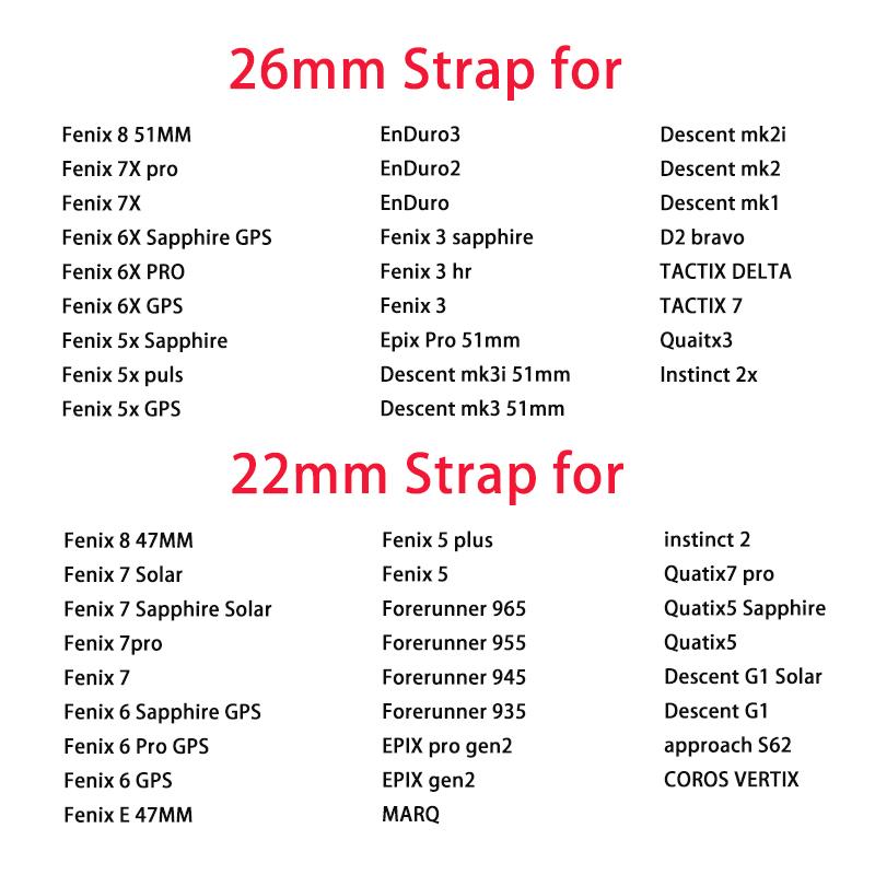 22mm 26mm Sport Nylonarmband für Garmin Fenxi 8 47/51mm Enduro 3 2 Quick Fit Ersatzarmband für Garmin Fenix E/7X/6X/5X Armband