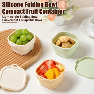 400/750ML Collapsible Silicone Bowl Folding Food Storage Container with Lid