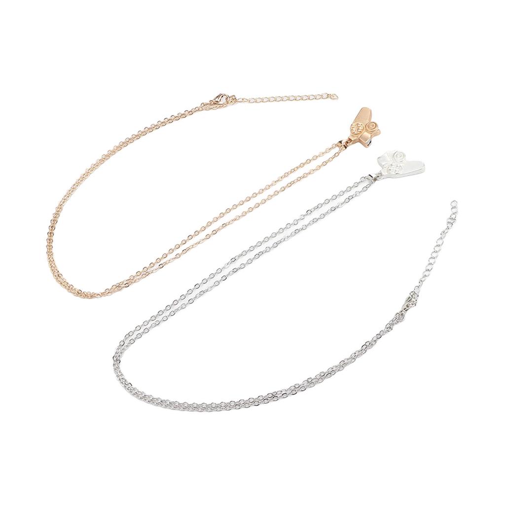 2 Stück Magnetische Partner Passende Anhänger Halskette Legierung Freundin Freund Schmuck für Paare