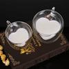 180/240ML Double Wall Glass Heart Shaped Double Bottom Glass Cup With Handle Coffee Mug Tea Mug