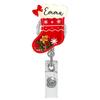 Christmas Badge Reel Holiday Patterned Badge Reel Clip Holiday Pattern Badge Reel Individual Packaged Christmas Id Holder