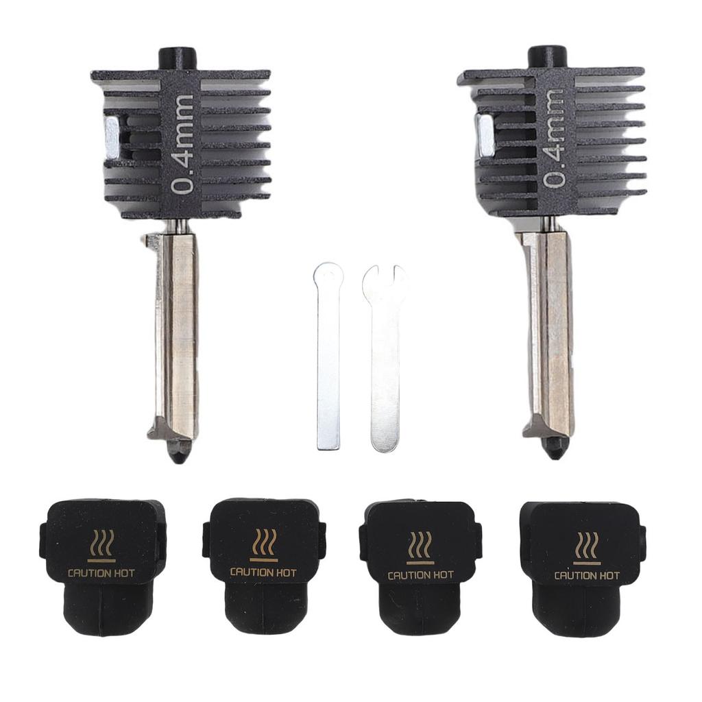 Print Head Hot End Kit 0.4mm Hardened Stainless Steel Print Head Extruder Hot End Kit with 4Pcs