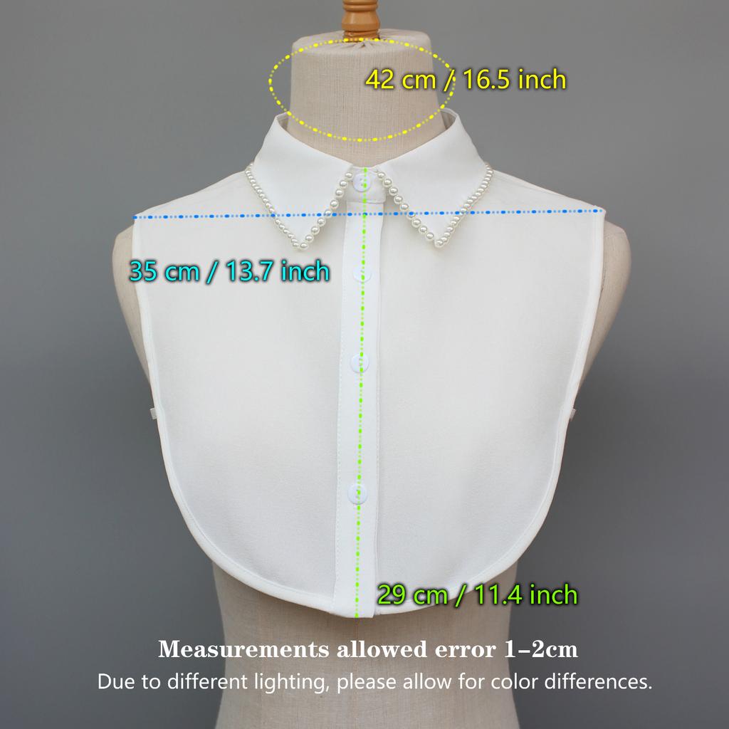 Exquisite fake collars with hand-sewn pearl embellishments. These decorative collars are unique, versatile, and detachable. The