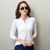 Women's 3XL Bottoming Shirt New Long-sleeved T-shirt Slim Women's Top Spring And Autumn Solid Color Casual Lapel Bottoming Shirt