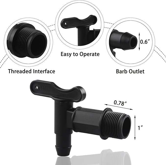1PC Durable IBC Tank Tap Adapter S60*6 Coarse Thread to ''3/4'' Connector Replacement Valve Garden Home Valve Fitting Faucet