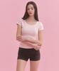 MUSINSA STANDARD WOMAN Women'S Slim Scoop Neck Cap Sleeve T-Shirt [Light Pink]