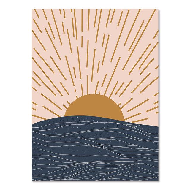 

Абстрактное солнце, настенная живопись, постеры и принты в стиле бохо, цветочное лицо, холст, принт, обнаженная женщина, настенные картины для декора гостиной 21cm×30cm NoFrame