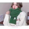 Polyester Thick Knitted Scarf Solid Color Fall Winter Warm Scarf Warm Neck Wrap  For Women
