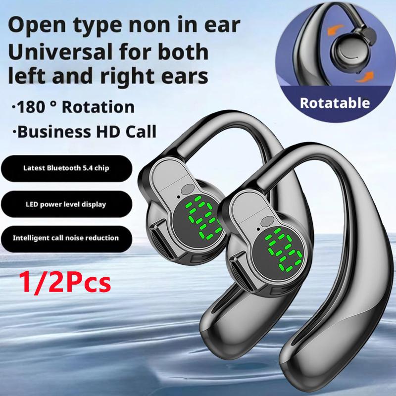 1/2Pcs Wireless 360° Rotatable Bluetooth 5.4 Earphones Single Ear Earhooks Noise Cancelling Sports Headphones Wireless Earbud