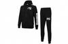 Îmbrăcăminte sport casual pentru bărbați, neagră, îngroșată și căptușită cu fleece 580491-01