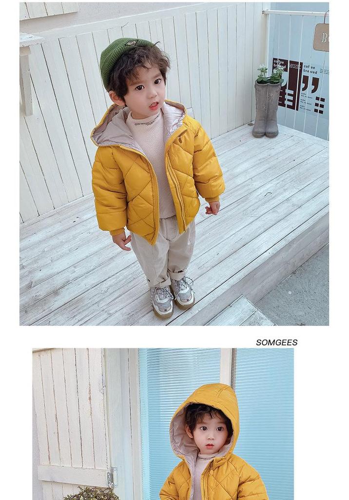2024 Autumn/Winter Down Cotton Jacket for Toddlers - Boys & Girls Plus Velvet Warm Coat