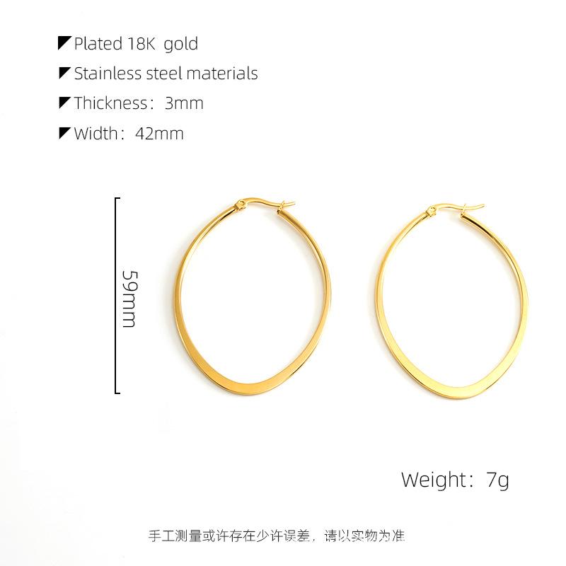 2026 Позолоченные 18K Золотом Серьги, Минималистичные Модные Преувеличенные Серьги, Персонализированные Простые Серьги, Женские 18K золотой