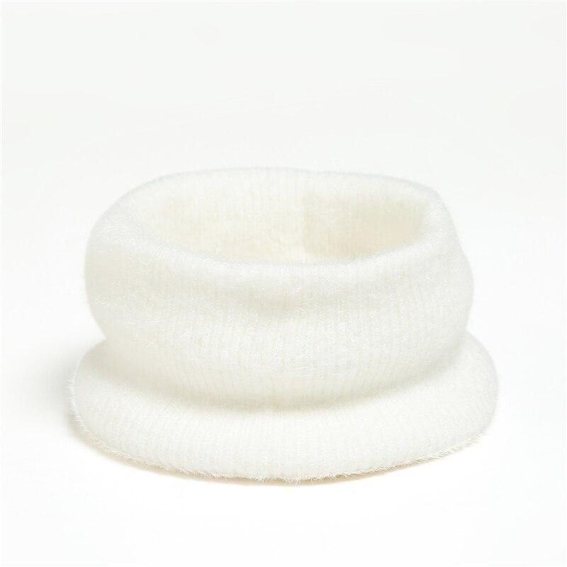 Winter Plush Ring Scarf for Women Warm Knitted Ski Mask Neckerchief Luxury Solid  Suit Children Adult
