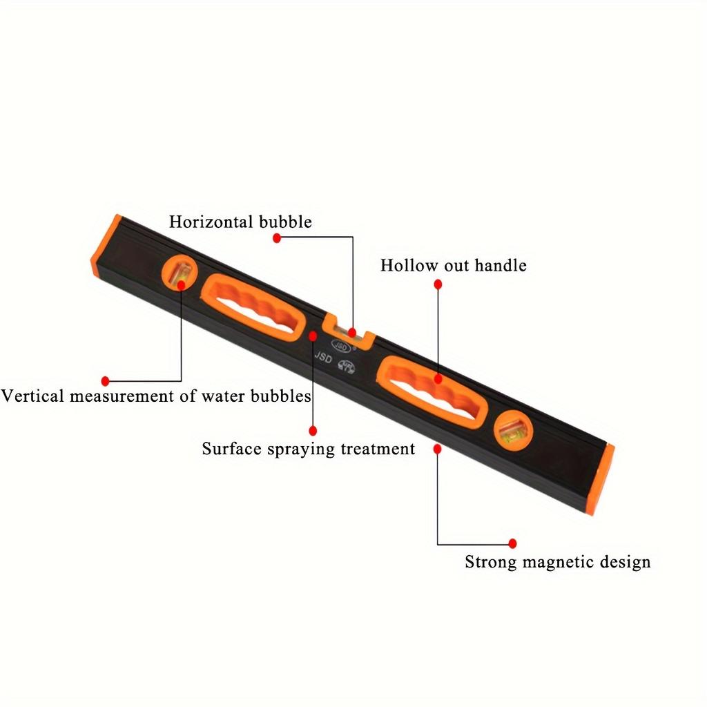 Level Tool,Mechanical Level, Bubble Vials Ruler, Aluminum Alloy Leveler Tool Shock-Resistant for Measuring Plumbing