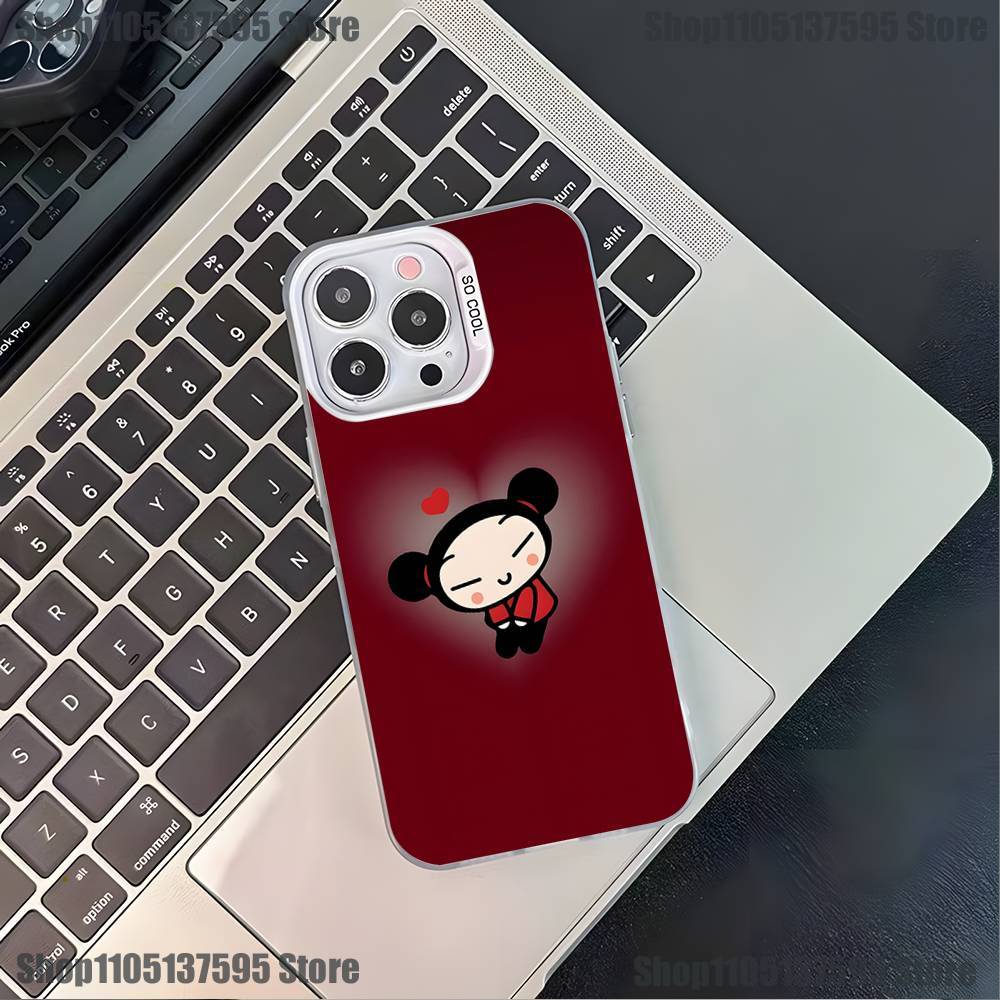 Pucca Cute Love Phone Case For iPhone 17,16,15,14,13,12,11,Pro,XS,Max,Plus,Mini,SE4,E White Matte Shockproof Cover