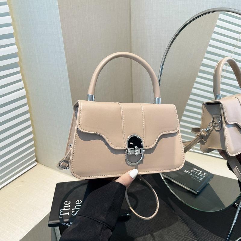 

Однотонная повседневная ретро сумка-флип с аппаратным замком большой вместимости, сумка-мессенджер для поездок на работу, сумка подмышку для женщин хаки