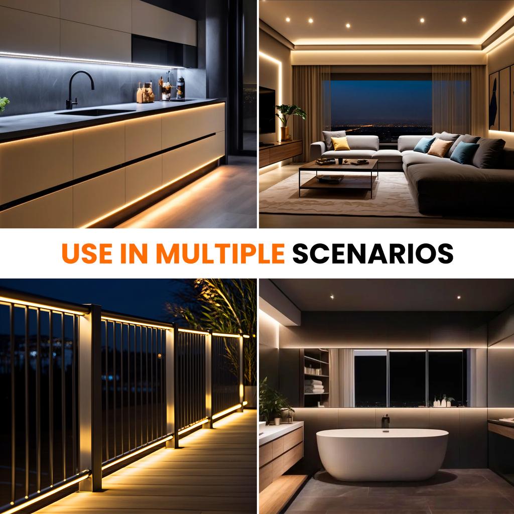 5V USB COB Neon LED Strip With Dimmer IP68 Waterproof 320LEDs/M White Natural Warm Neon Rope Light Indoor/Outdoor Linear Decor