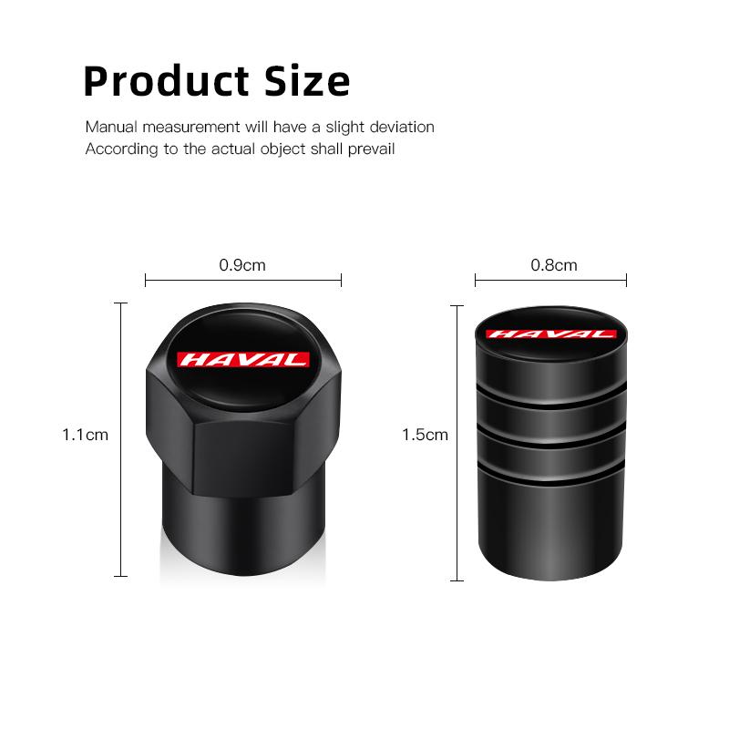 4Pcs Aluminium Alloy Car Valve Cap Dust Cover Accessories For Great Wall Haval H6 H5 H7 Dargo M6 H9 H6S F7 F7X Jolion X DOG XY