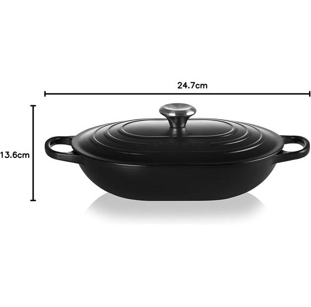 Жаровня Le Creuset Signature продолговатая чёрная матовая 3,4 л (21112310000430)