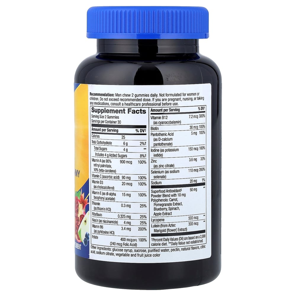 Nature's Way Alive! Men's 50+ Multivitamin Gummies, Fruit Flavored, 60 Count