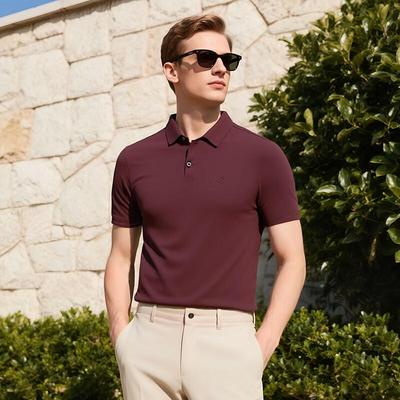 MONTAGUT Men's Solid Long-Staple Cotton Polo Shirt