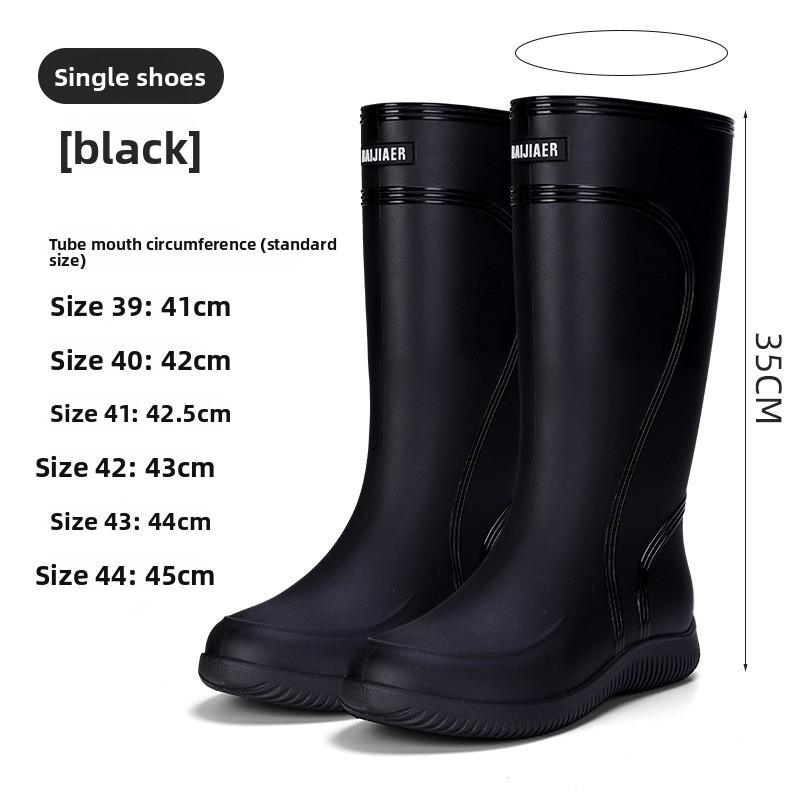 

High Quality Rain Boots for Men Outdoor High Tube Anti Slip Drawstring Rain Boots Kitchen Car Wash Specific Platform Water Shoes 39