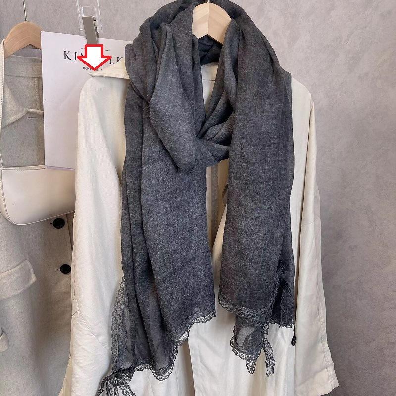 95*195cm Lightweight Summer Scarf Light Shawl Wrap Linen Feel Scarves For Women Sunscreen Shawl