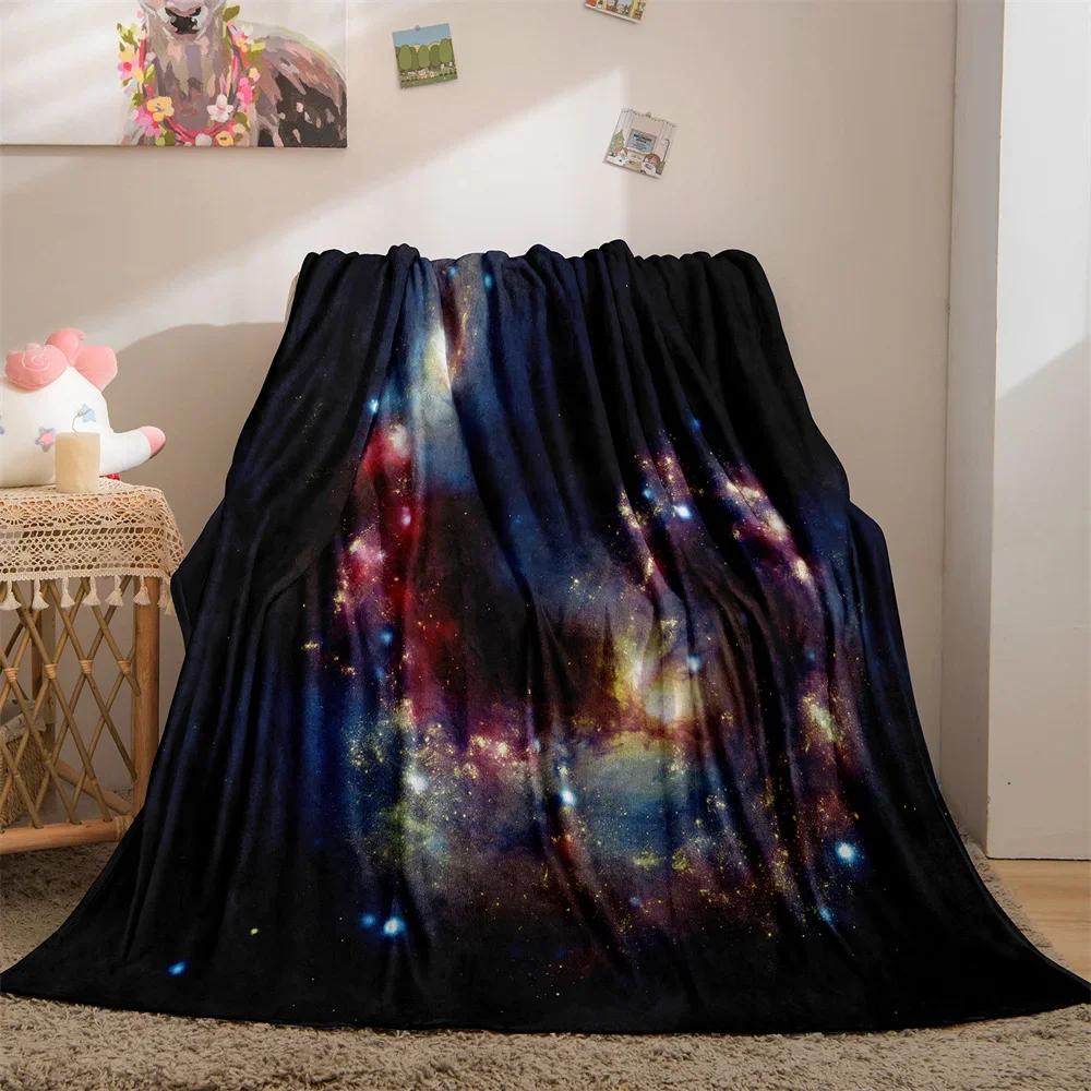 Galaxy Blanket Star Throws Planet Space Gift for Boy Girl Colorful Soft Lightweight Flannel Fleece Blankets Purple for Bed Couch