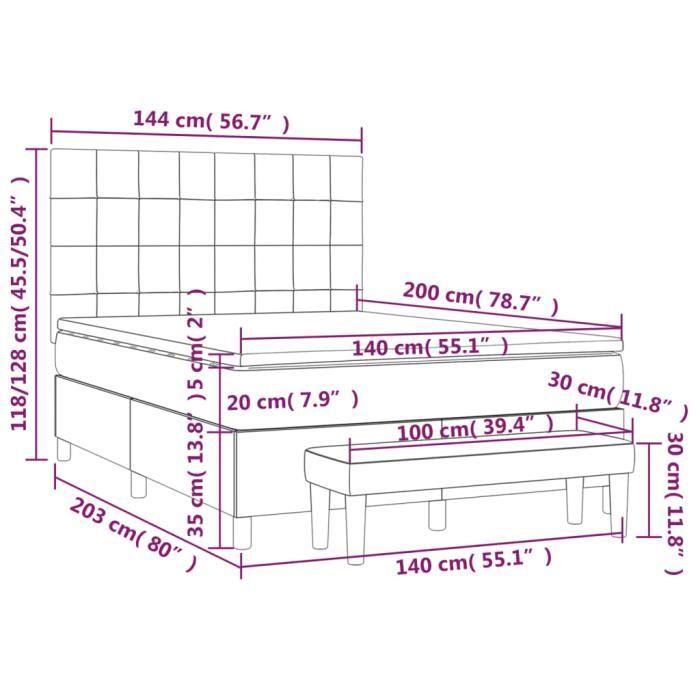 3136597 vidaXL Divan Bed with Mattress Light Grey 140x200cm Fabric