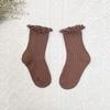 Ruffle Kids Knee High Socks Baby Girls Toddlers Long Soft Cotton Sock Lace Flower Children School Uniform Socks For 0-8Years