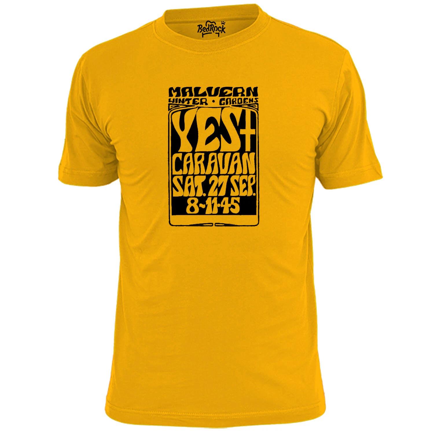 Mens Yes And Caravan Gig Poster Rock Music T shirt 2XL