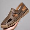 Fashion Luxury Business Casual Shoes Outdoor Leather Men Sandal Men Summer Hollow Out Non-slip Shoes Soft Sole Comfortable Men Sandalias