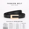 Women's Fashionable Gold Buckle Leather Belt - Versatile Cowhide Waistband for Dresses and Pants
