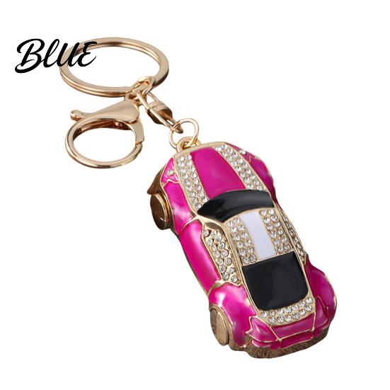 Gift for Car Enthusiasts Sports Keychain with Sparkling Rhinestones Durable Zinc Alloy Key Accessory Stylish Pendant Decorative Compact Ring