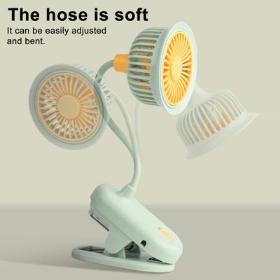 Mini Clip-on Desk Fan with Flexible Neck 360 Degree Adjustable USB Rechargeable Summer Cooling Fan Portable Outdoor Travel Small Personal Fan