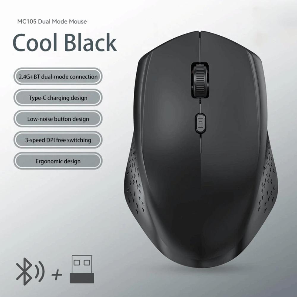 Dual-Mode Wireless Bluetooth Charging Mouse Ergonomic 2.4G Bluetooth Cordless Mouse PC
