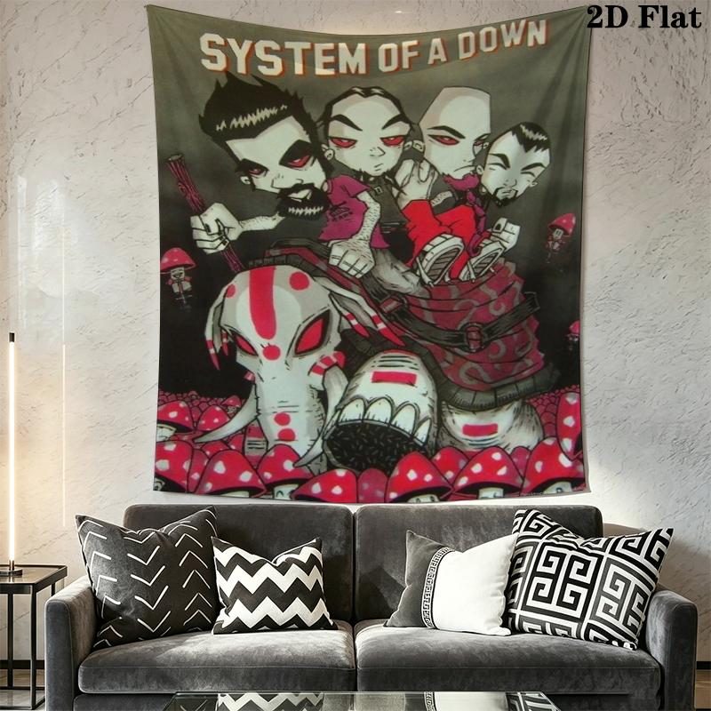 system of a down Wall Tapestry Aesthetic Wall Hanging Printed Fabric Blanket Decorative Tapestries for Bedroom Living Room Home Decor