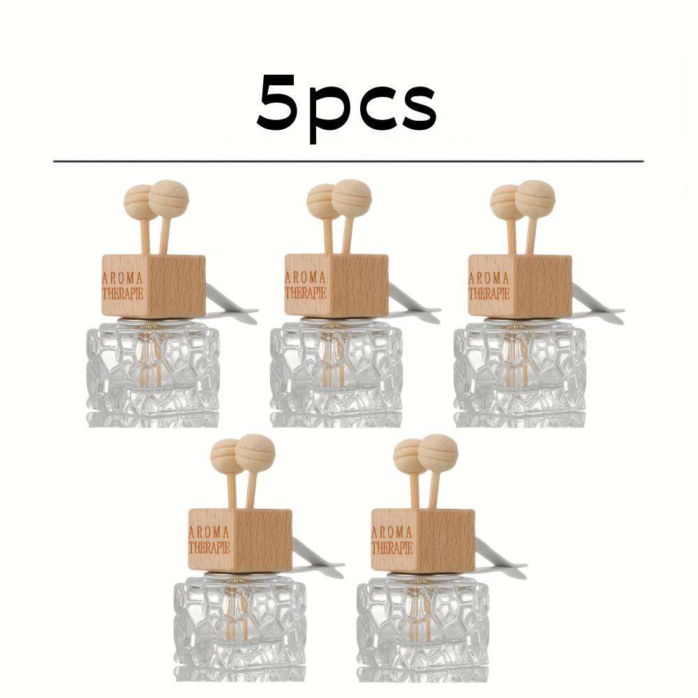 Car Air Outlet Fragrance Bottle Elegant Perfume Empty Bottle Set with Clip Air Vent Glass Diffuser Car Decor for Air Freshing