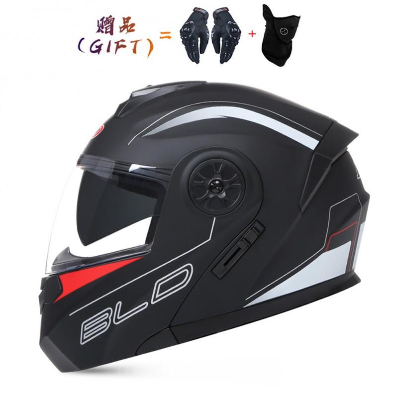Capacete de Bicicleta Elétrica BLD Capacete de Motocicleta Lente Dupla Completa Exposta Universal para Ciclismo Todas as Estações