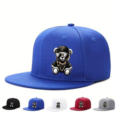 Adjustable Cartoon Bear Printed Hip Hop Baseball Cap Outdoor Sports Beach Casual Wea Fit for Unisex and Woment Street Snapback Hat