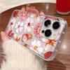 Floral Strawberries Pattern Clear Phone Case for Samsung Galaxy S25 S24 S23 S22 Ultra Plus S21 FE A53 A54 A55 A35 A15 Soft Cover