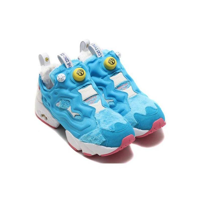 Doraemon x Reebok Instapump Fury Low Top Sneakers Lifestyle Unisex Blu GV7288